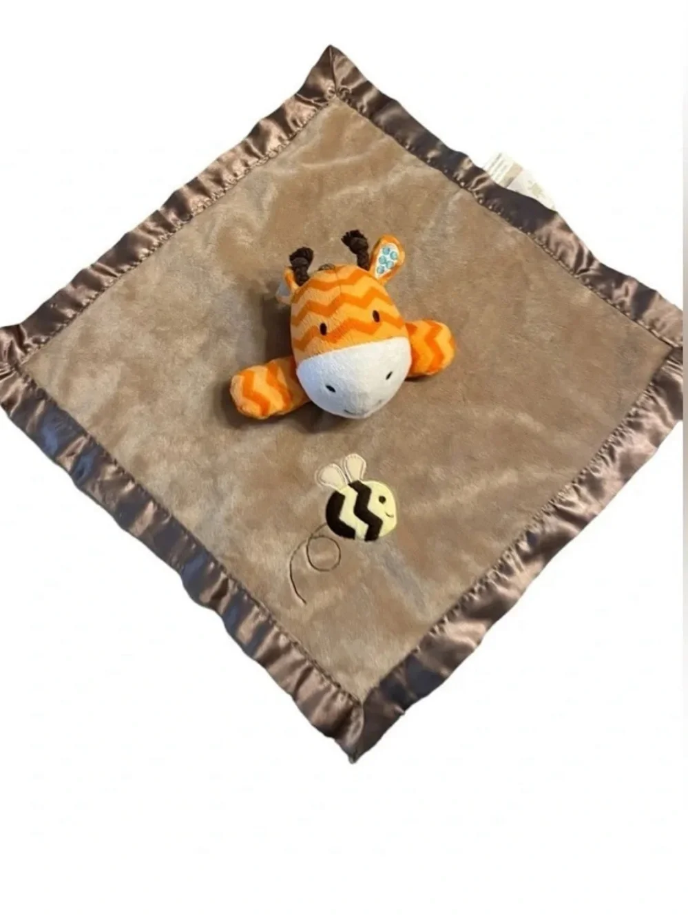 Circo Soft Plush Lovey Blanket in Taupe with Satin Trim